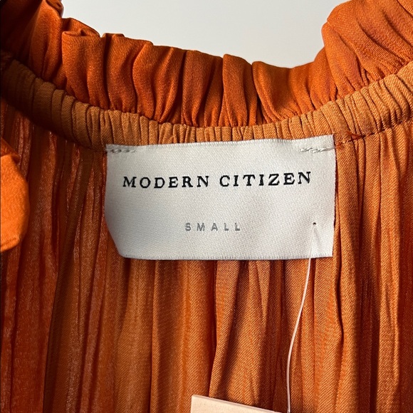 MODERN CITIZEN Hope Ruffle Midi Dress copper S - Picture 9 of 10